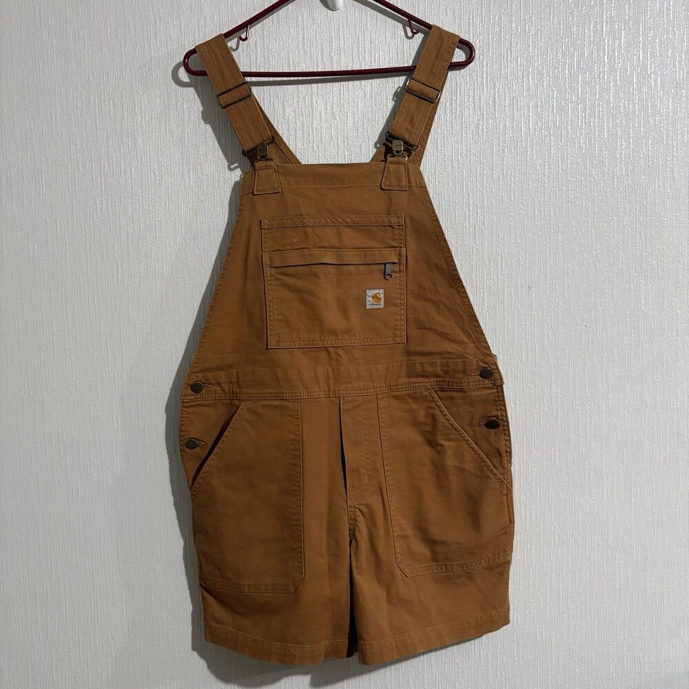 Carhartt Relaxed Fit Short Alls Overalls Brown Work Garden Outdoors Women's M